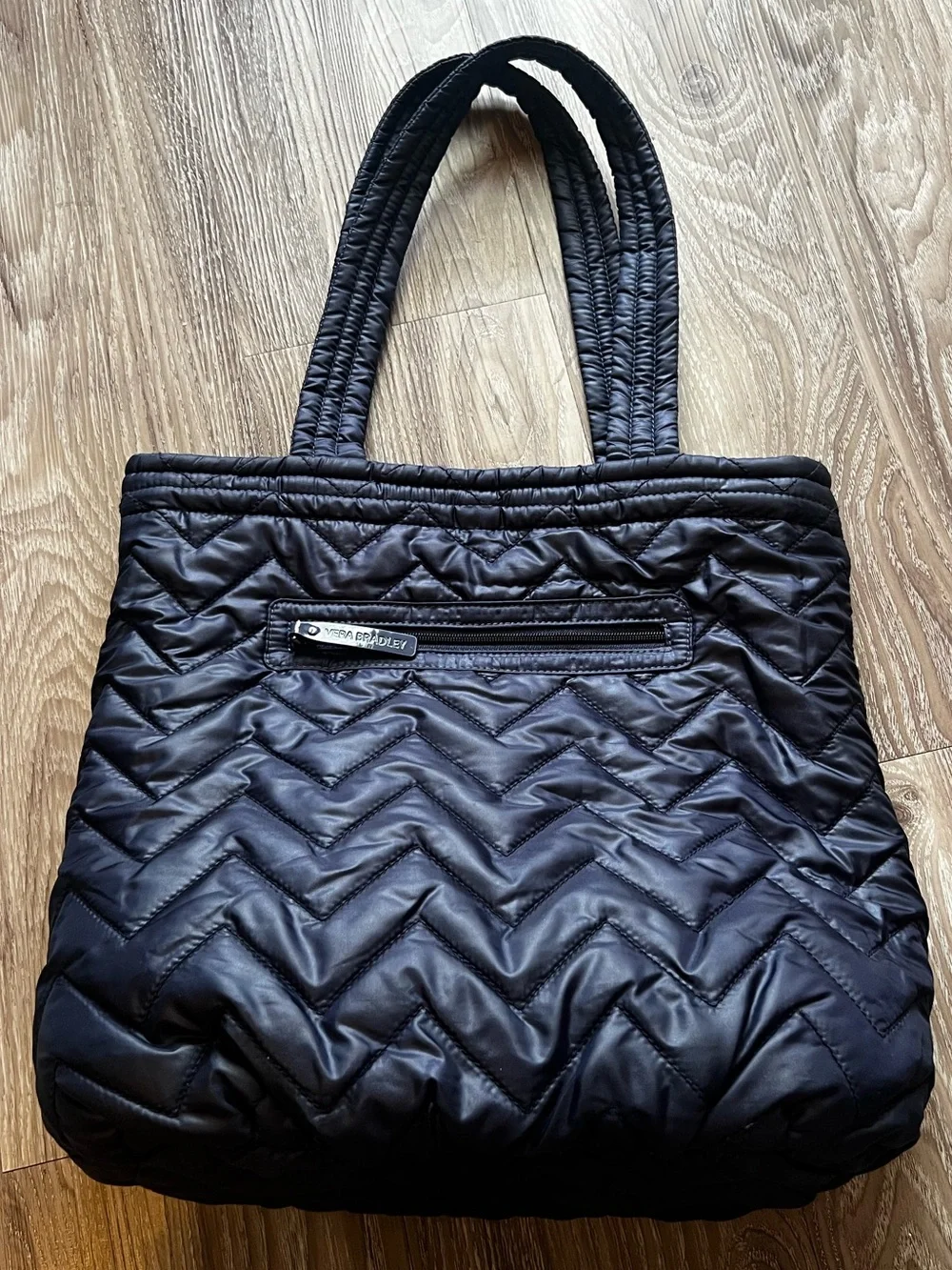 Navy and Ink Blue Reversible Vera Bradley Quilted Tote Bag